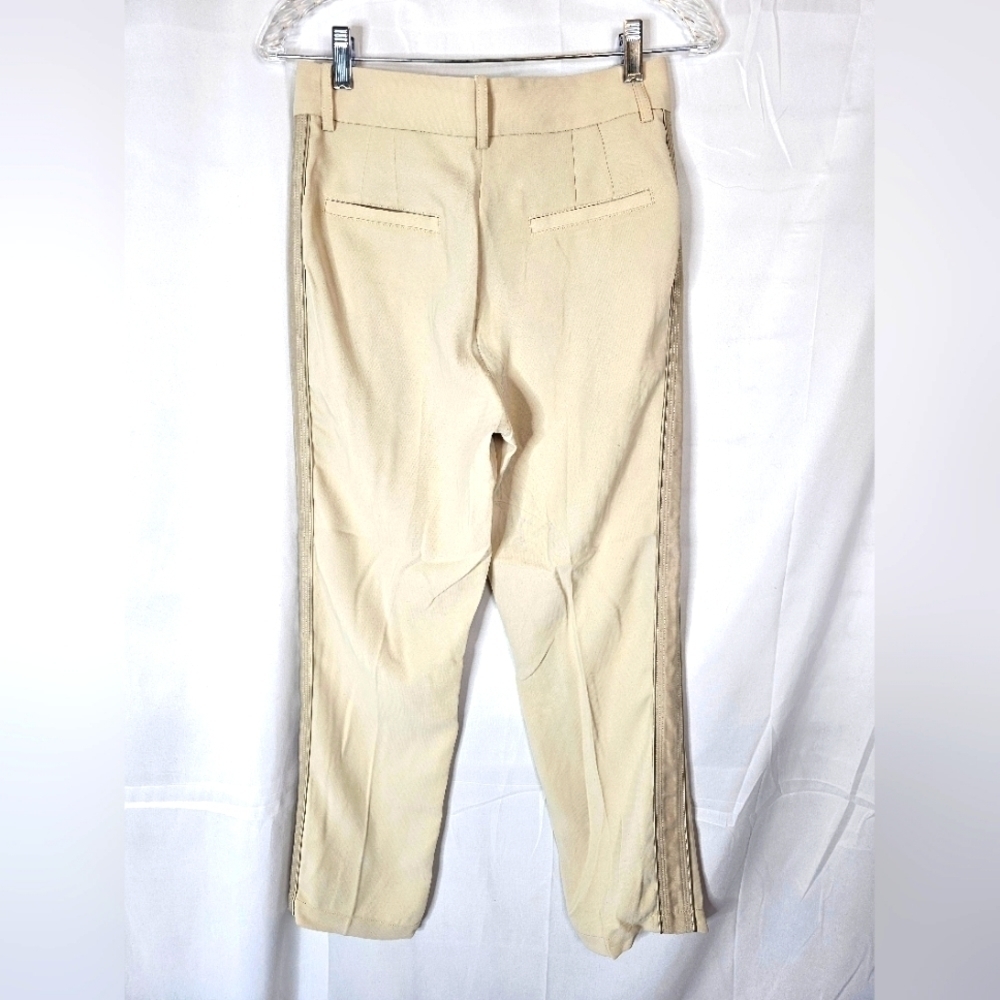 Atm Anthony Thomas Melillo size 2 satinc stripe khaki trousers NWT - Picture 5 of 6